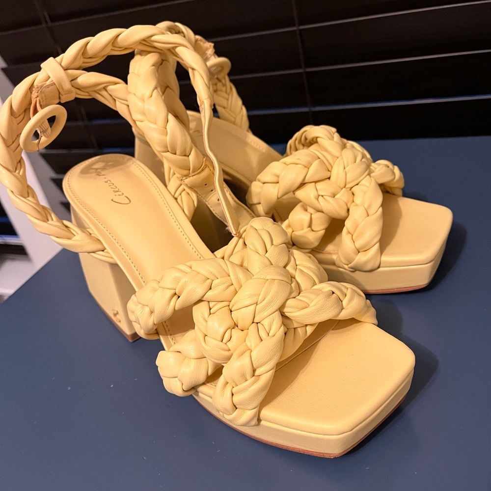 Sam Edelman Yellow Braided Heels